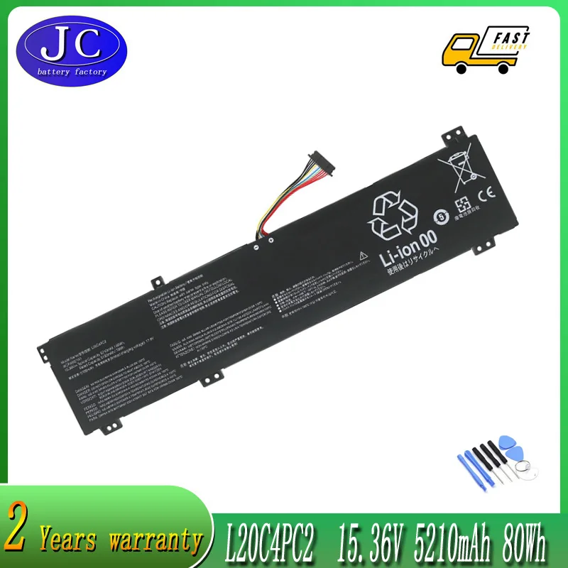 

JCLJF New Laptop Battery L20M4PC1 L20M4PC2 L20C4PC1 L20C4PC2 15.36V/80Wh/5210mAh For Legion 5 Pro R9000P Y9000P Y9000K Series