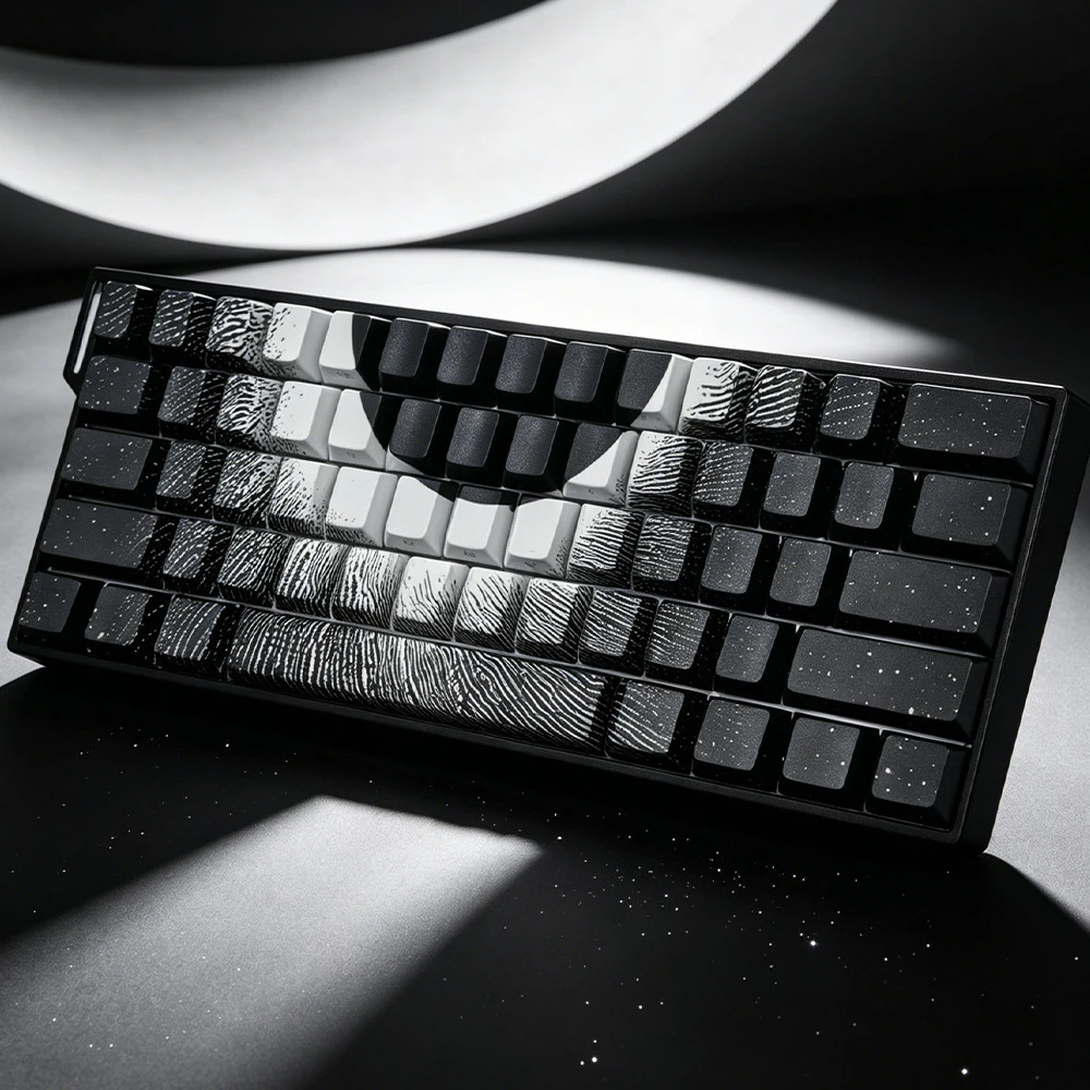 129 Tasten Corona-Thema 5-Seitig Bedruckte PBT-Keycaps mit Durchscheinungseffekt Cherry-Profil für Gaming-Tastaturen mit MX-Schaltern