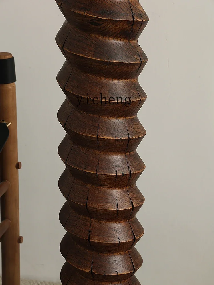 W5.14 2  Spiral Wooden Base Charles French Sculpture Table Pillar Floor Decorative Column Ornament