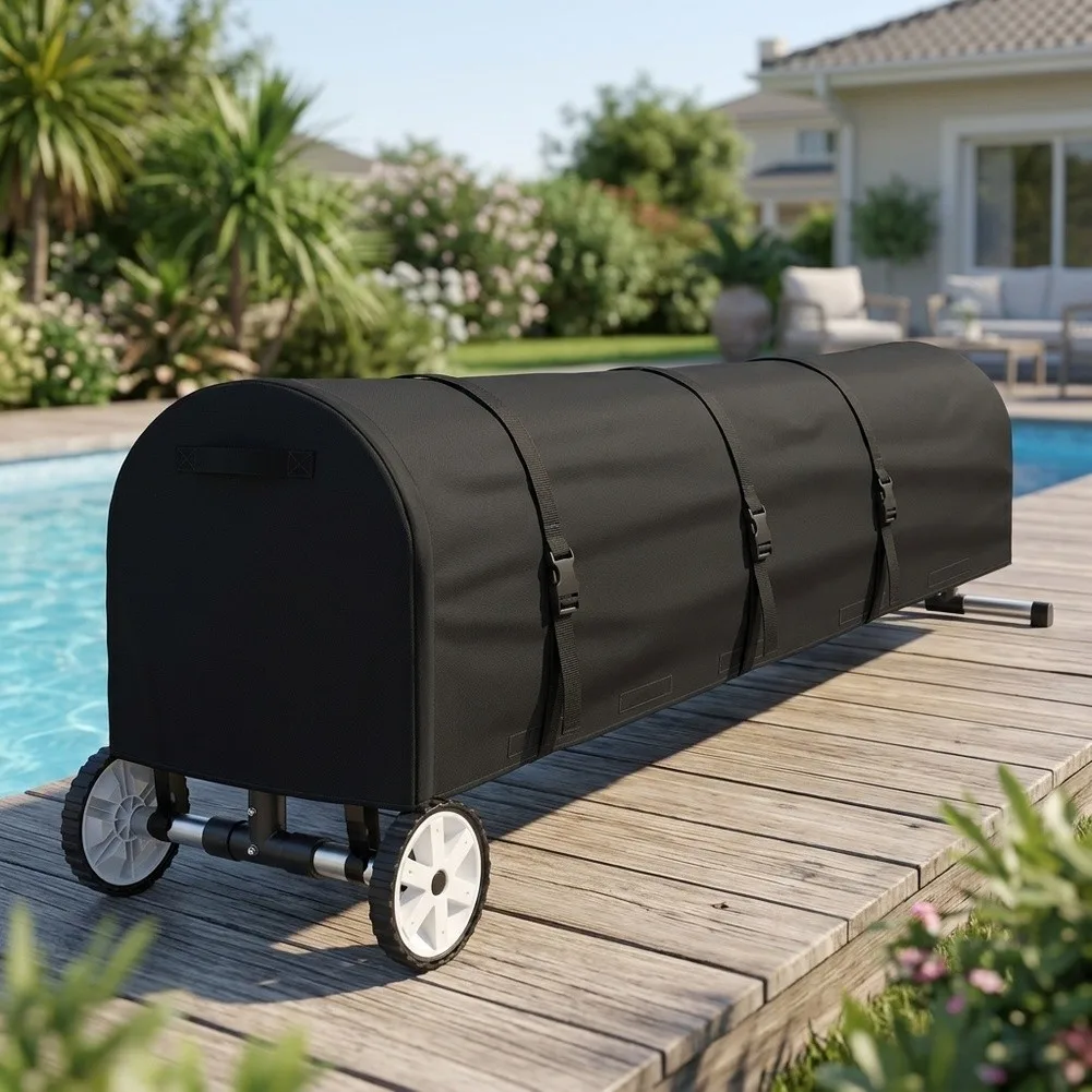 Durable= Oxford Cloth Solar Pool Cover Case With Handles And Cords Fits 16 18 20 24ft Reels Weather Resistant Storage Bag