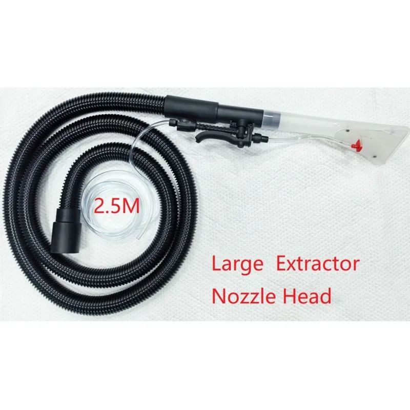 35Mm Large Sprayers Vacuum Extractor Nozzle Head With 2.5M Water Pipe For Carpet Sofa Machine, Clear Scraper Head Tool