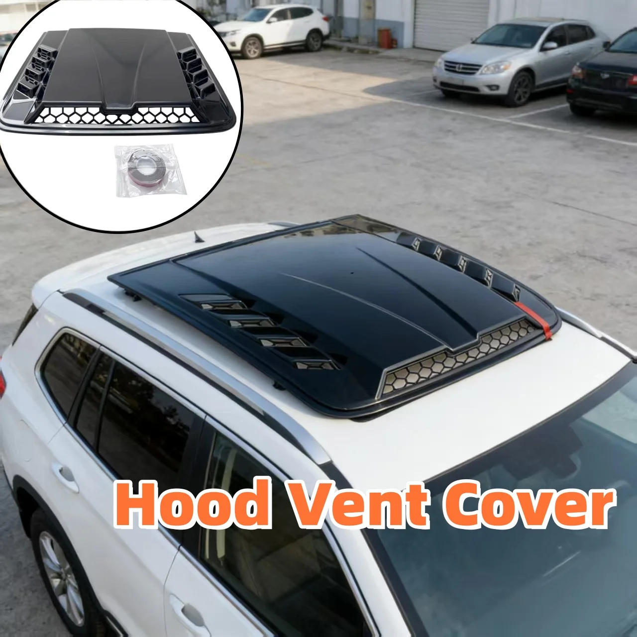 Car Hood Vent Cover With Random Colored Tape Auto Decorative Guard Protection Adhesive Trim Gloss Black Universal Vent Cover