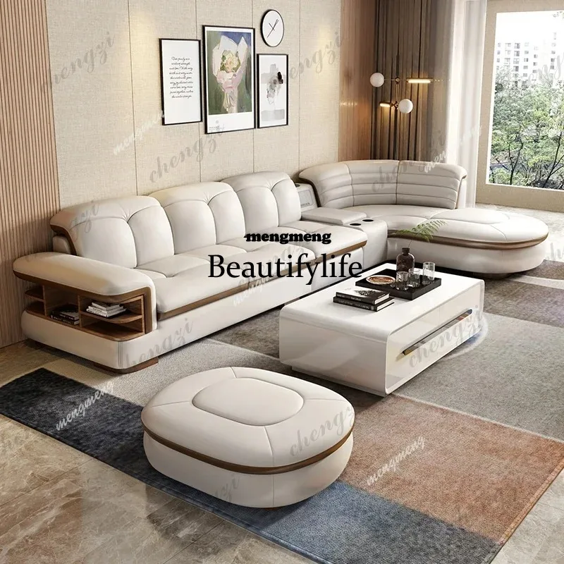 D5556 Modern Minimalist Sofas Multifunction Genuine Leather Apartment Single Sofas Design Living Room Woonkamer Banken Furniture