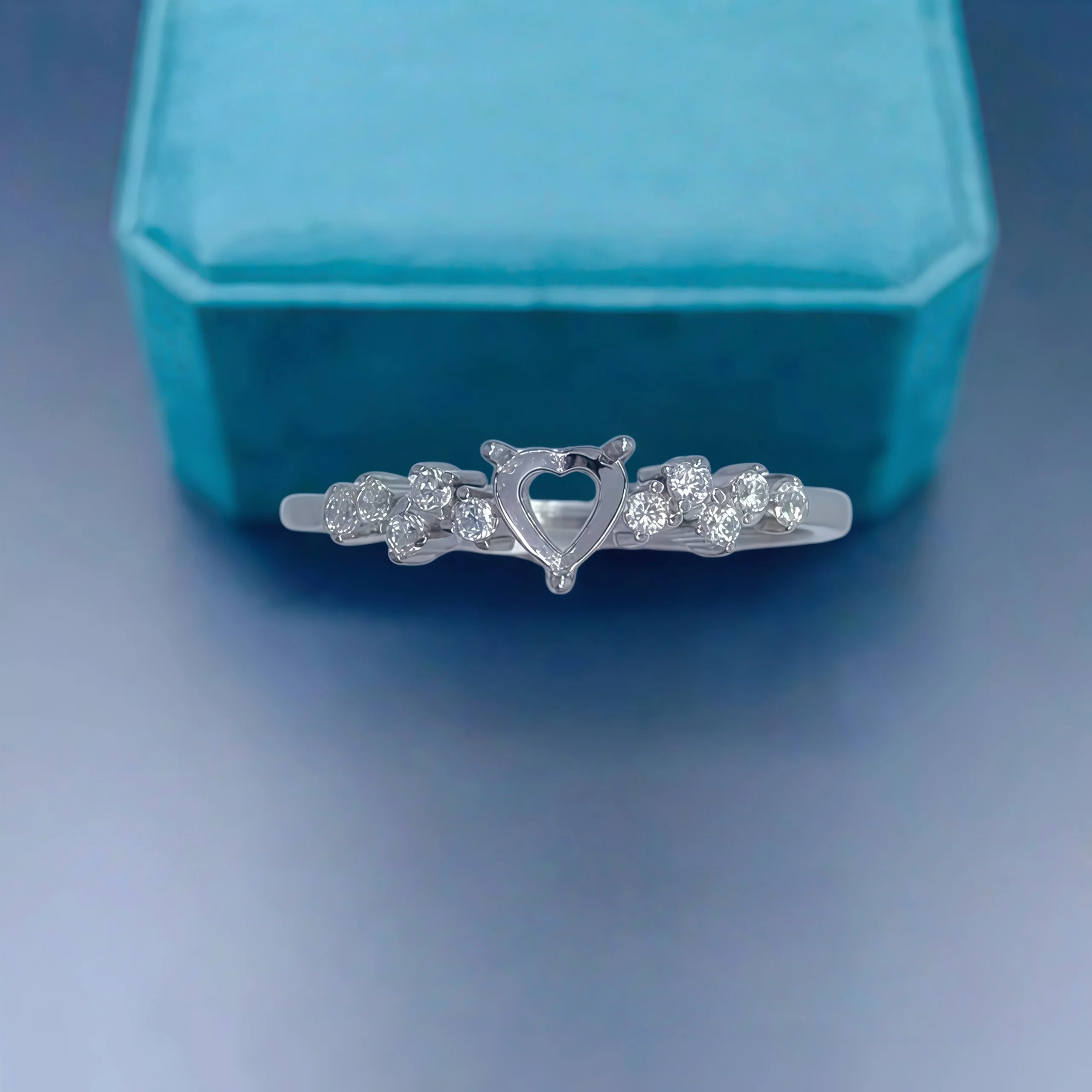 

Модное кольцо «сделай сам», пустой держатель, стерлинговое серебро S925, 4 мм, камень в форме сердца, изысканный дизайн, очаровательные свадебные украшения для женщин