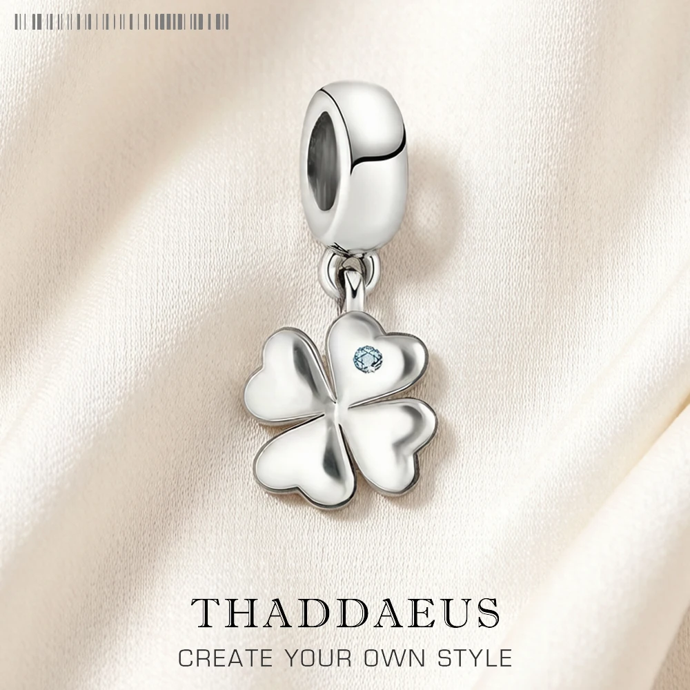 Cloverleaf Charm,Europe Style Club Good Jewelry For Women Men Lucky Gift In 925 Sterling Silver