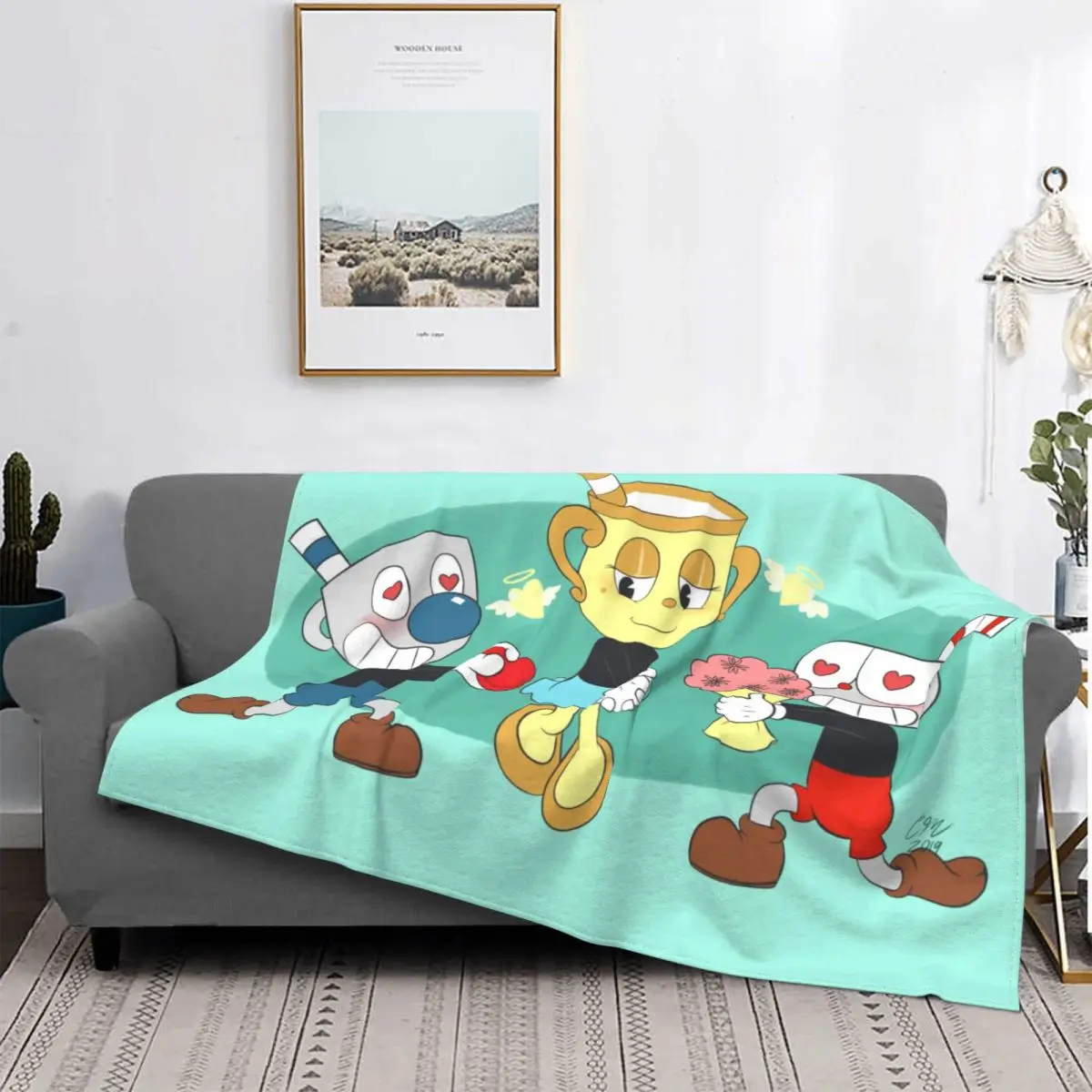 Team Blanket Cuphead Ms Chalice Game Fleece Velvet Spring Autumn Cute Lightweight Plaid Throw Blankets For bed Bedspread