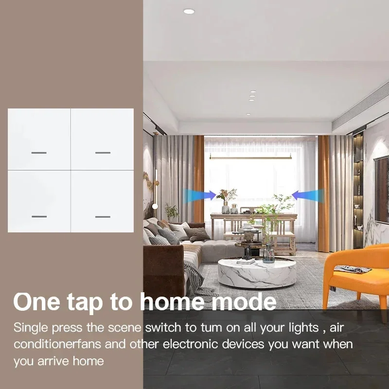 Tuya ZigBee Smart Scene Switch 4 Gang 12 Scene Smart Home Scene Switch Button Support Smart Life App bisogno di Zigbee Gateway