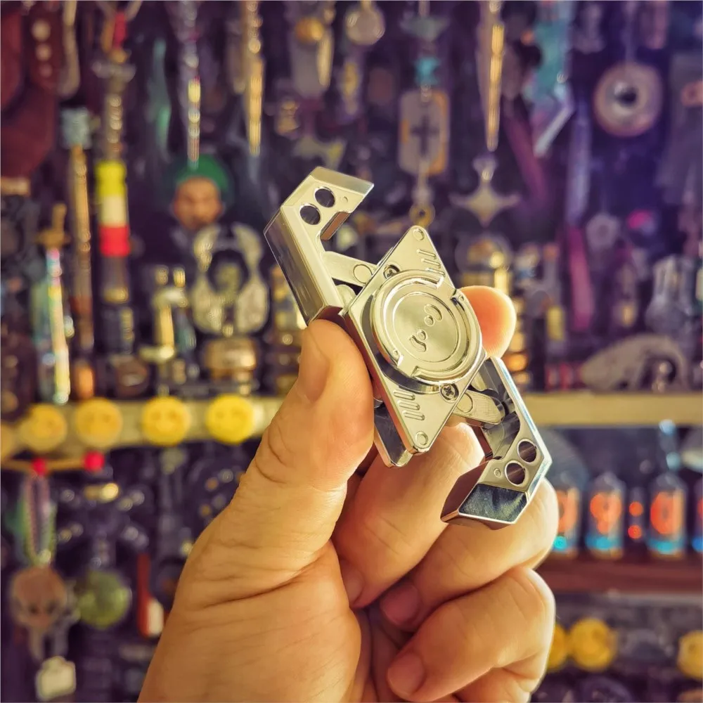 FUSHI EDC JINGZHE フィジェットスピナー オープンネイルジャイロ 不安解消グッズ メタルフィジェットトイ 大人向け 指先トリック