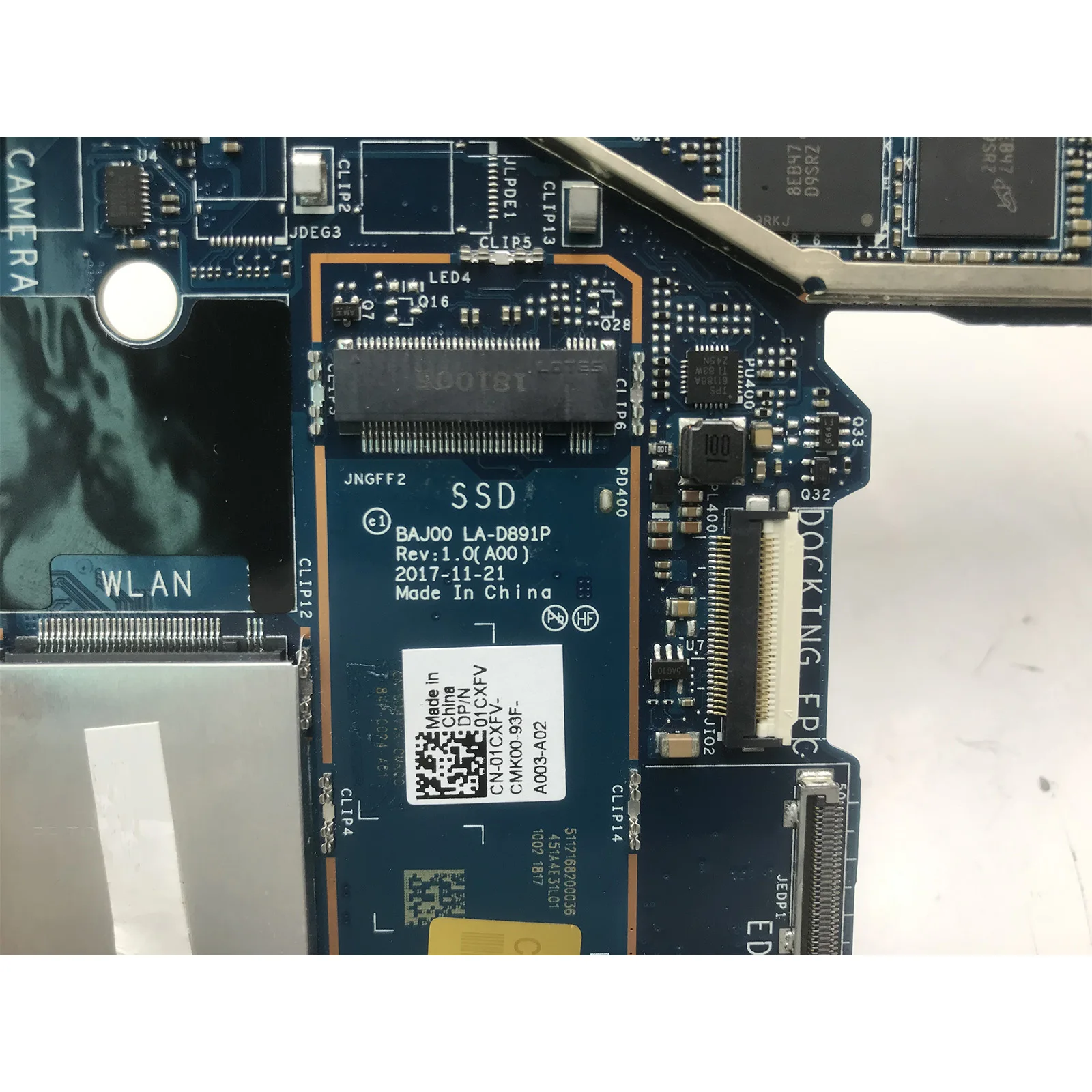 Untuk DELL Latitude 5285 Motherboard Laptop LA-D891P 0HPCDV 06DR15 0P8F3H I5-7200U dengan RAM 8G Notebook Mainboard Diuji OK