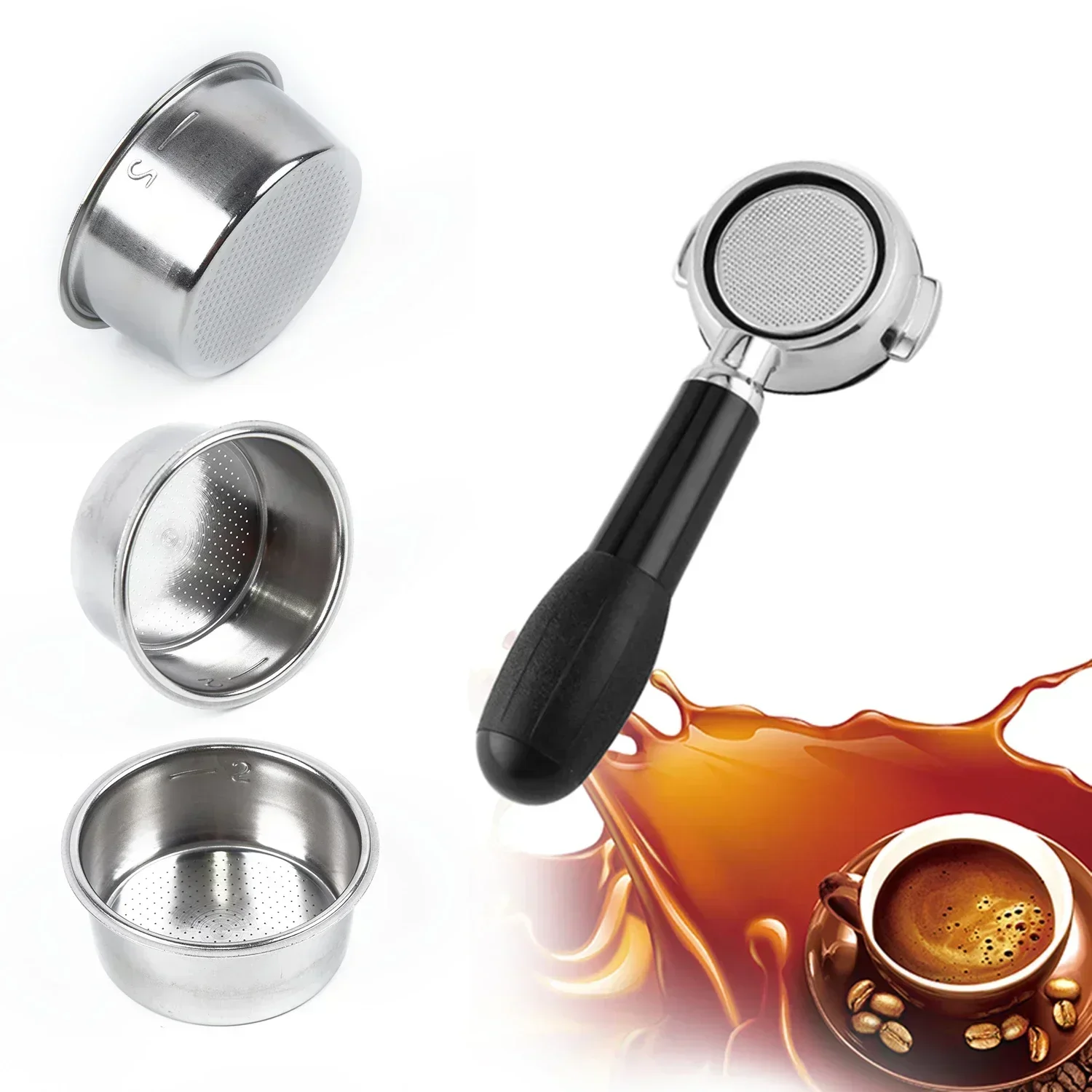 커피 필터 컵 비가압 필터 바구니, Delonghi 필터 크립스 커피 제품, 주방 액세서리, 51mm