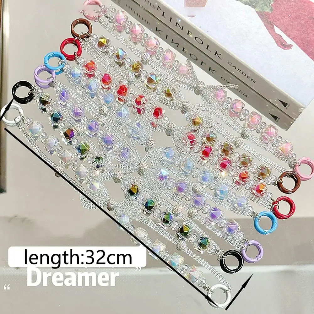 Colorful Hanging Cord Mobile Phone Strap Beaded Double Layer Handmade Phone Charm Rope Anti-lost Mobile Chain Lanyard Universal