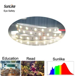 Ra97 Sunlike Led Strips 24V 5M 60LED/M IP20 Geen-Waterdicht Pcb Breedte 8Mm Cut unit 100Mm