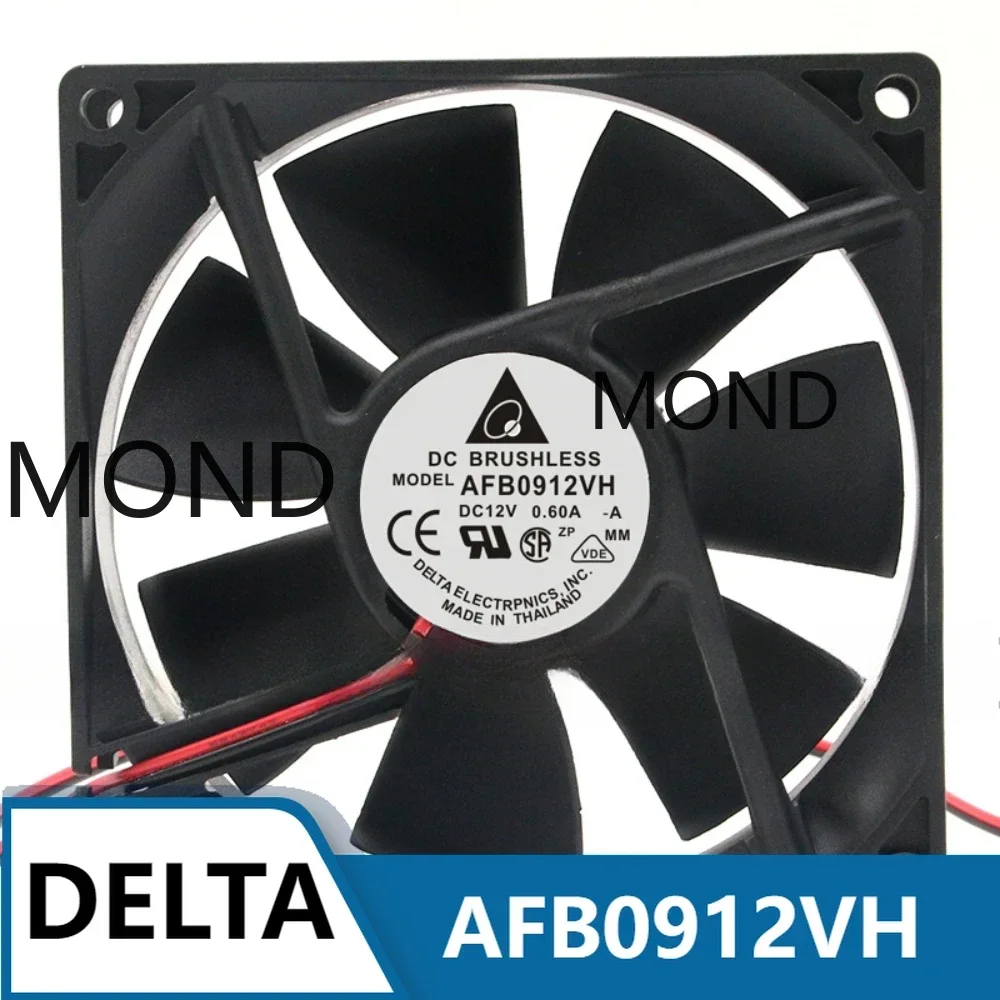 AFB0912VH Delta 9225 DC12V 0.60A 9CM 92*92*25MM High Air Volume Cooling Fan Original