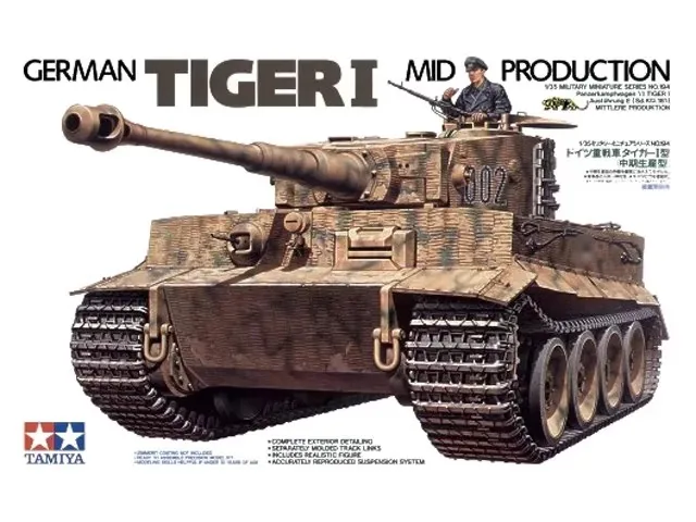 

Tamiya 1/35, комплект военной пластиковой модели 35194, немецкий тигр I Mid Production, танк, сборная модель, игрушка «сделай сам»