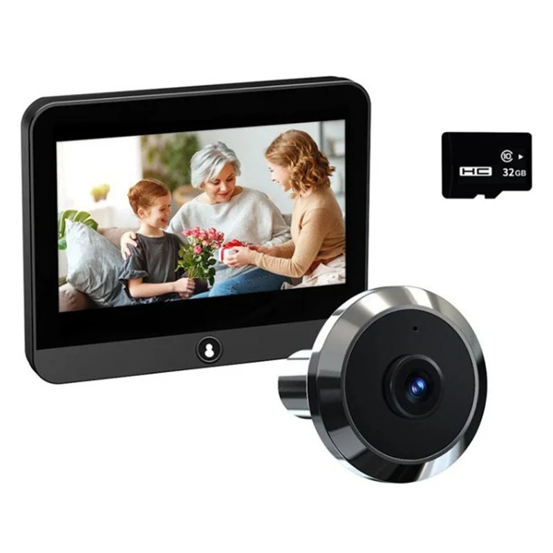 A73E-Tuya 4.3" Wifi 2MP Digital Doorbell Eye Electronic Peephole PIR Motion Detection Door Camera With 32G Memory Card