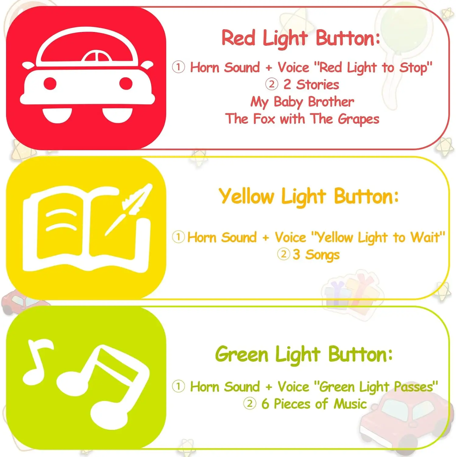 

Baby Musical Steering Wheel Car Toy Interactive Simulation Driving Toys Car Seat Sensory Toy Develops Fine Motor Skills For Gift