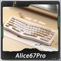 DAGK x DF x Monka Alice67Pro Mechanical Keyboard Three Mode Aluminium Alloy Wireless Gaming Keyboard Gasket Pc Gamer Accessories