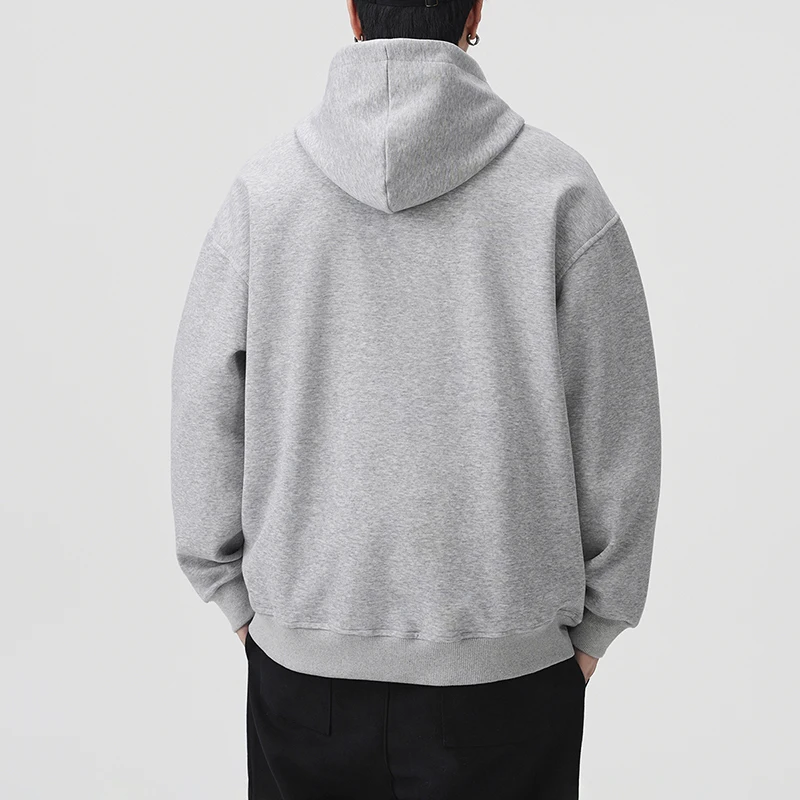 2026 Spring Autumn Men's Pull On Sweatshirts Chic Zippers Loose Casual Hooded Sweatshirt Man Youthful Streetwear Pullover Tops