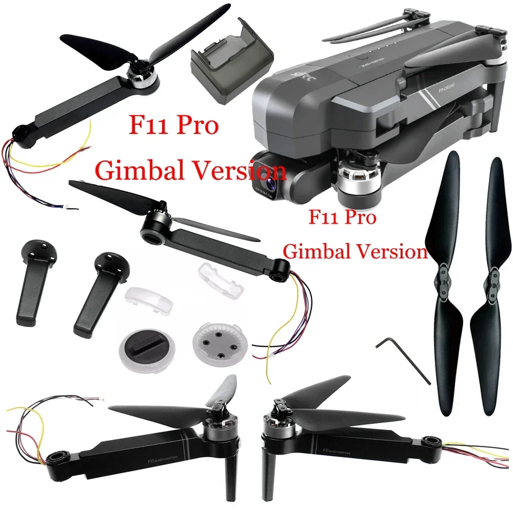 SJRC F11 Pro 4K Drone Spare Parts Gimbal Cover Legs Arm Propellers Body Shell Repair Accessories