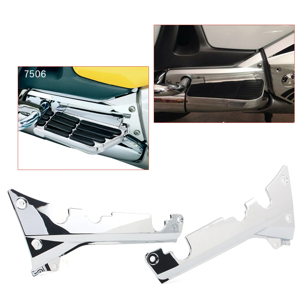 2PCS GL1800 Motorbike Fairing Right Left Lower Rear Frame Covers For Honda Goldwing GL 1800 Chrome Decorate Covers