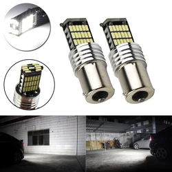 2Pcs 12V LED Reversing Light Fog Light Turn Signal Lamp P21W LED Bulb BA15S 1156 7506 Xenon White 6500K 4014 SMD 45PCS LED Chips