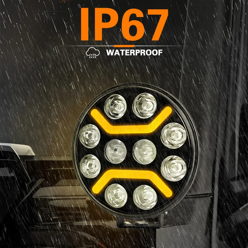 

9inch 120W High Power 12V 24V Round LED Work Light DRL Spotlight For Car Motorcycle Truck OFF-Road 4x4 LED Light