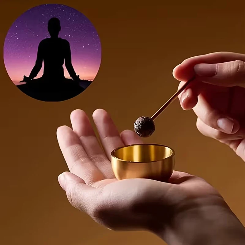 Mini Singing Bowl Portable Essential Oil Diffuser Meditation Sound Bowl For Yoga, Healing, Chakra Balance, Relaxation
