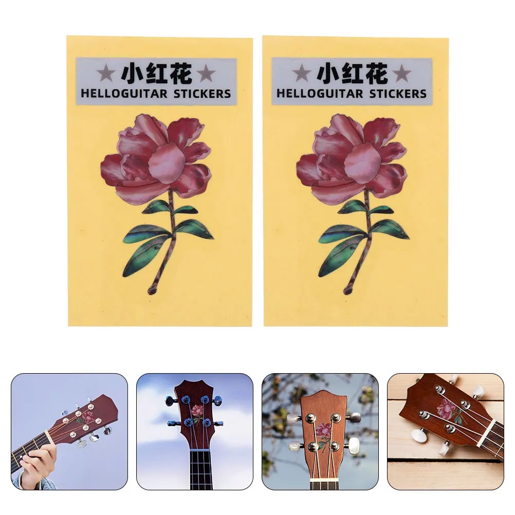 

2 Pcs Applique Guitar Sticker Stickers Vinyl Pvc Fretboard Decals for Headstock