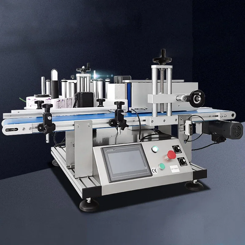 LY ラウンドプラスチックボトルラベリングステッカーマシン全自動タッチスクリーンオプションコードプリンタ機能 220V 110V
