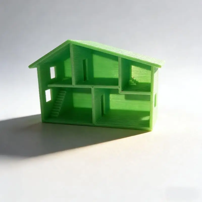 Unfinished White Miniature Dollhouse Model Multiple Rooms Smooth Surface For DIY Craft Kids Play view 3
