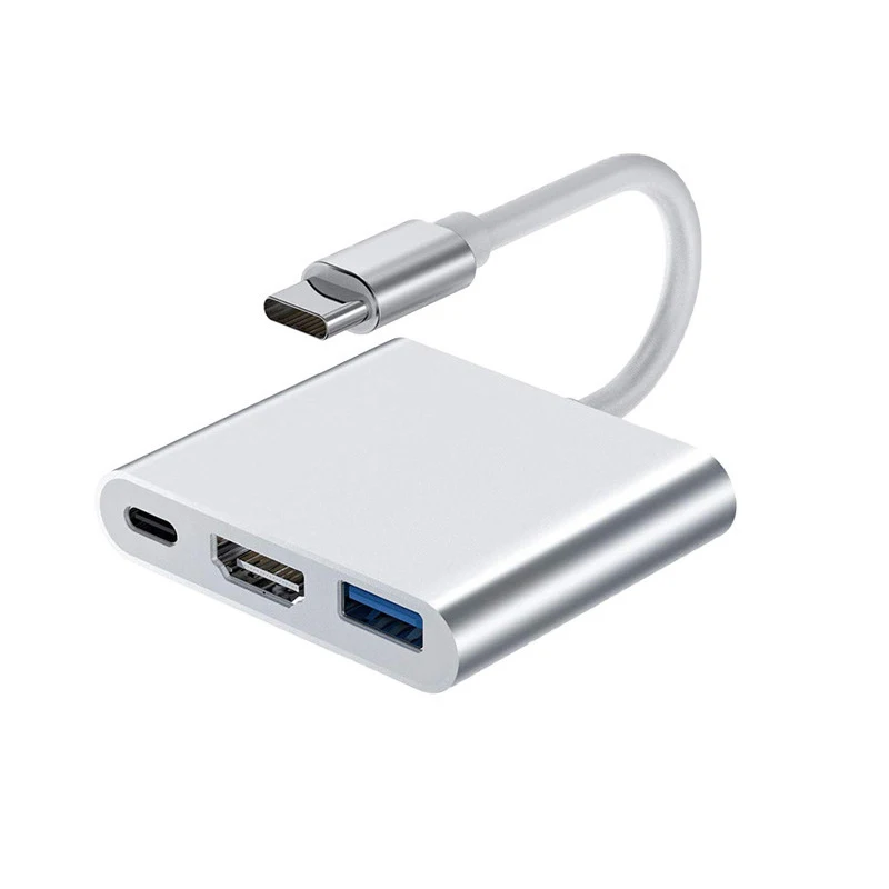 Type-c HUB USB C To HDMI-Compatible Splitter USB-C 3 IN 1 4K HDMI-Compatible USB 3.0 PD Charging Smart Adapter For MacBook