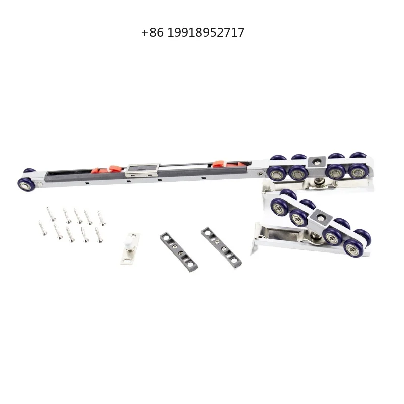 Crank-type Bidirectional Buffer Pulley Sliding Door Damper Hanging Hanging Wheel Kitchen Solid Wood Hanging Door Rail JJ403