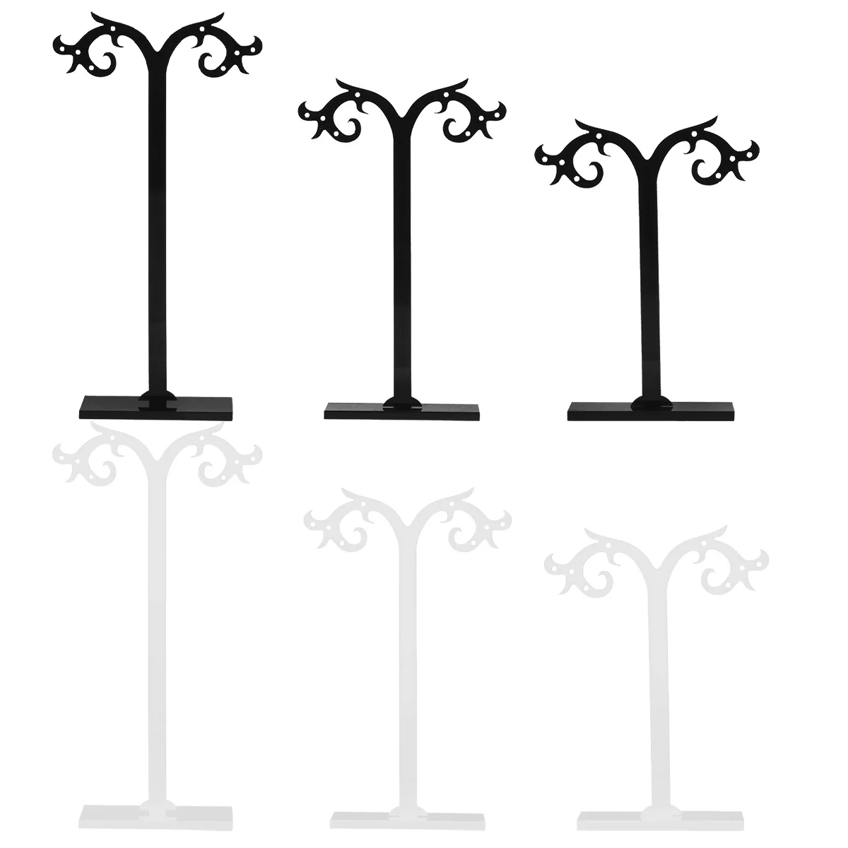 6 Pcs Leaf Design Acrylic Jewelry Display Stand Earring Holder Foldable Showcase Studs Storage Rack Home Use