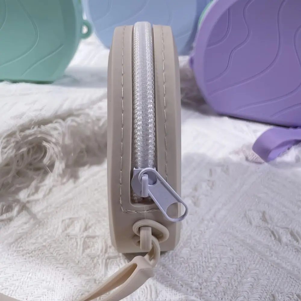 Morandi 색상 반원형 실리콘 화장품 가방 직사각형 동전 지갑 다기능 보관 가방 솔리드 컬러 메이크업 브러쉬 홀더