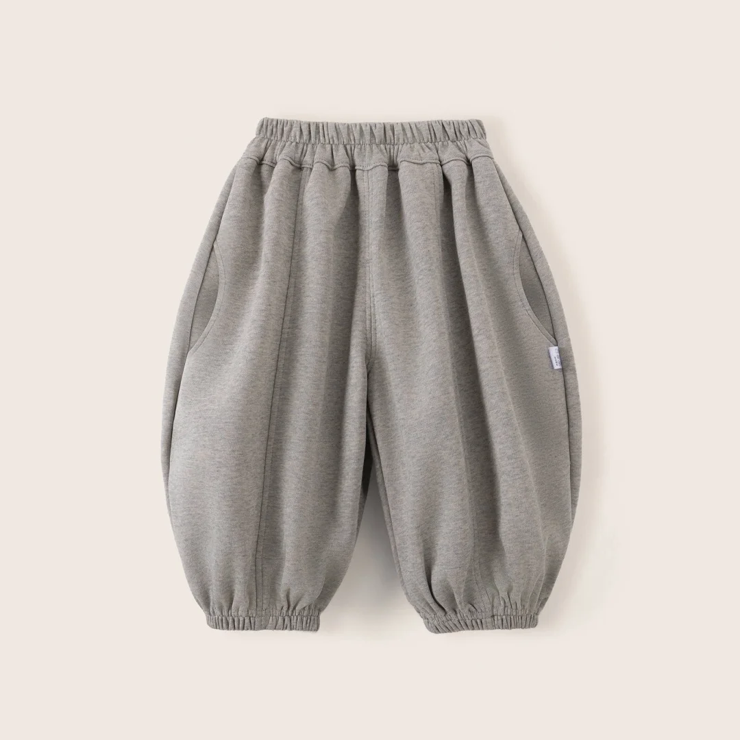 2-6Y Autumn Kids Harem Pants Stripe Loose Elastic Waist Side Pockets Pants for Kids Casual Style Soft Breathable Children Pants
