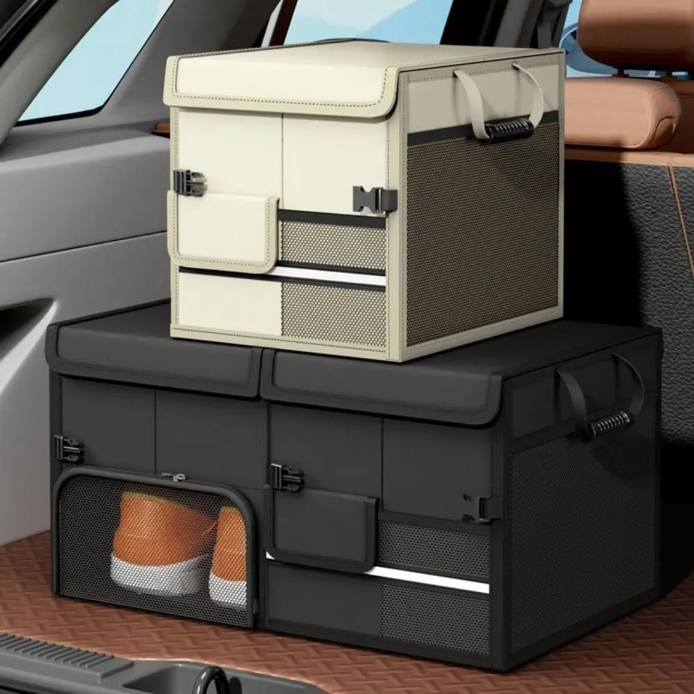 Picture 4: 60L Trunk Storage Box Large Capacity Folding Car Trunk Organizer Oxford Cloth with Shoe Storage Area Camping Car Storage Box