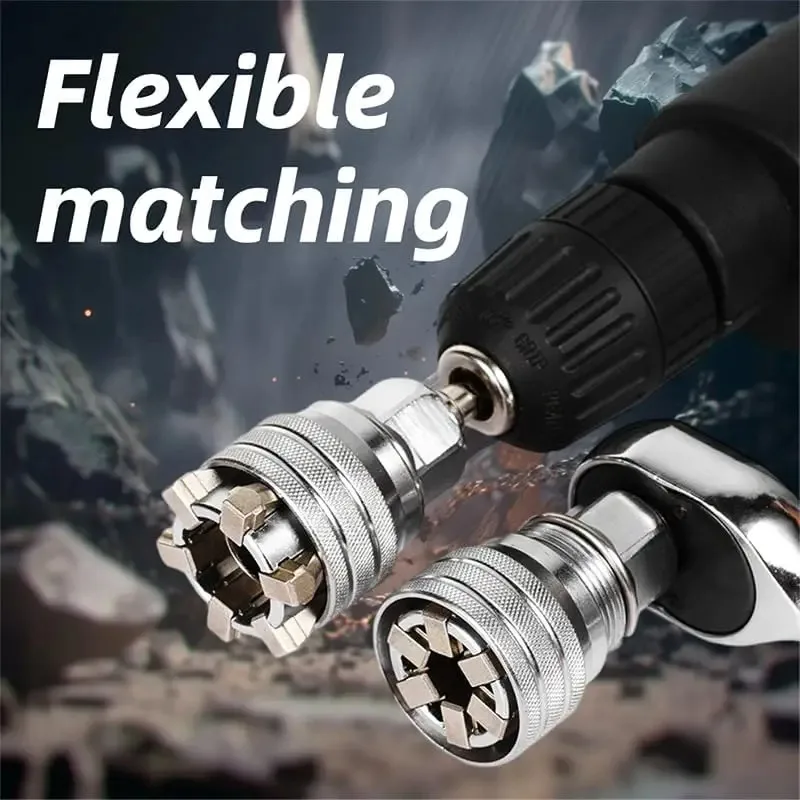 Universeller Verstellbarer Steckschlüssel 3/8 Zoll Antrieb 10-19mm Multifunktionaler Ratschenschlüssel für Metrische Schrauben und Muttern Reparaturwerkzeug – Detail 4