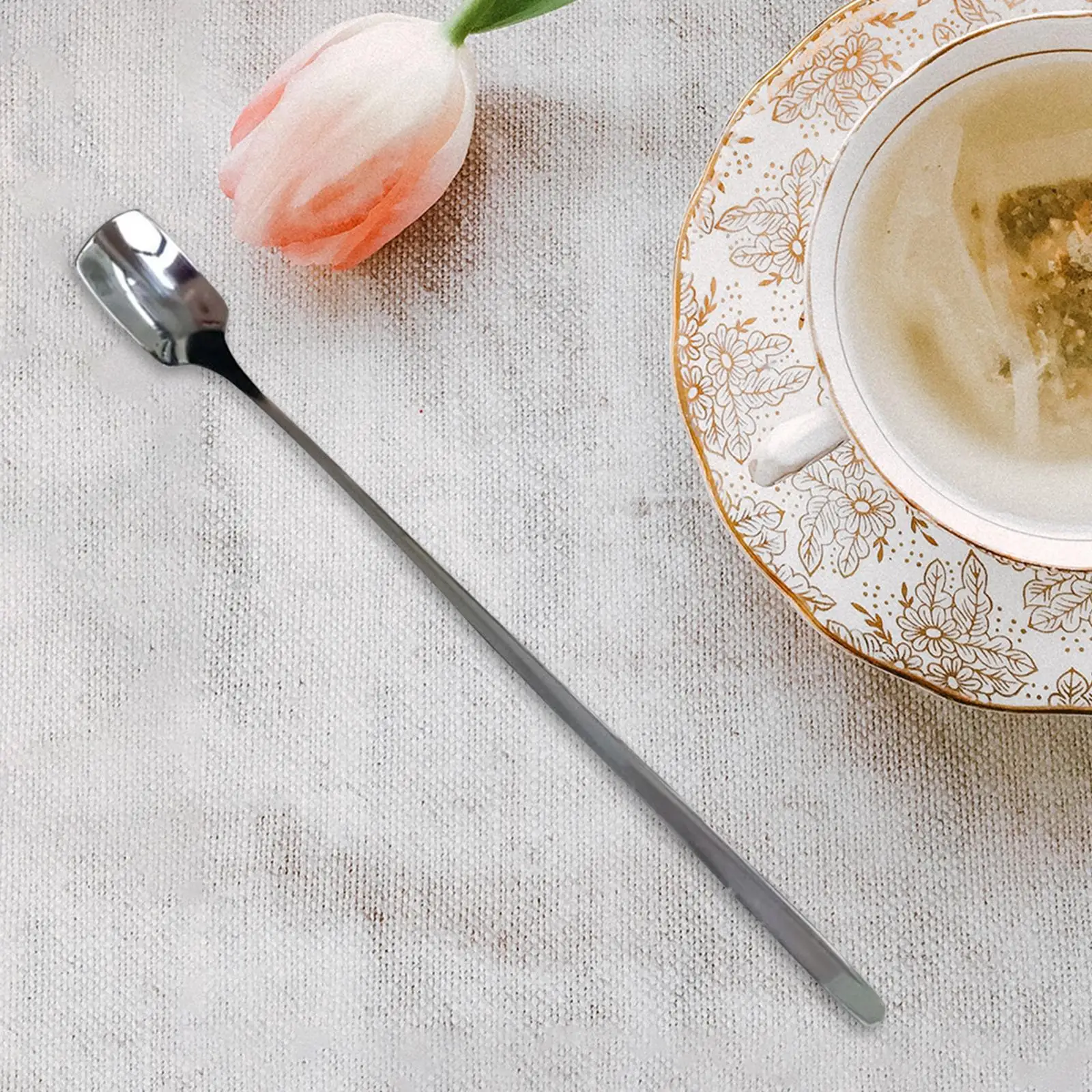 Long Handle Tea Spoon Kitchen Cutlery Stainless Steel Mixing Stirring Spoon