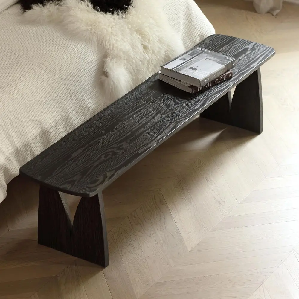 

Wood Dining Bench with TulipShape Leg,100 Solid Oak Long Bench for Dining Table, End of Bed, Entryway, Hallway, Sofa Back, Acce