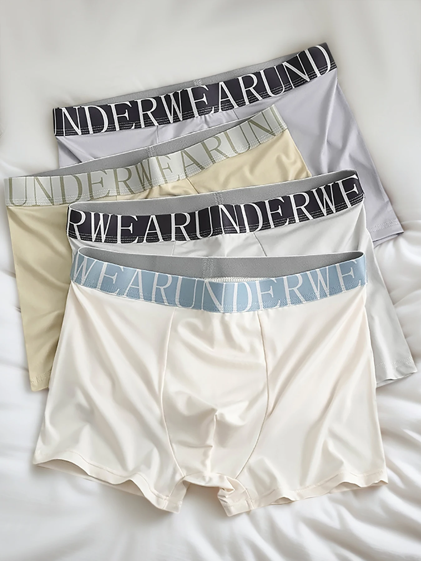 4PCS Men's Briefs in Simple Colors Are Soft, Comfortable, Breathable and Suitable for Casual Sports and Daily Wear