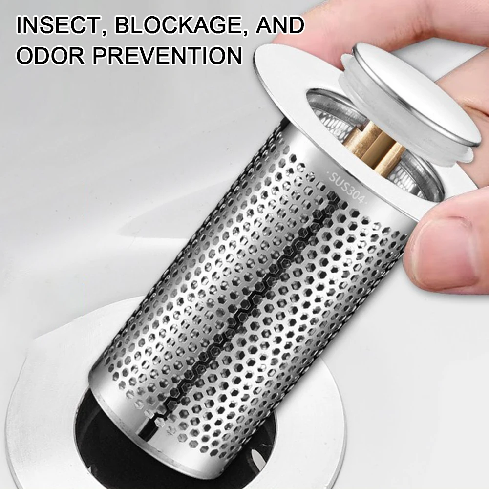 Universal Sink Accessory,Stainless Steel Floor Drain Filter,Washbasin Bouncing Strainer Filter,Reusable Sewer Drain Filter