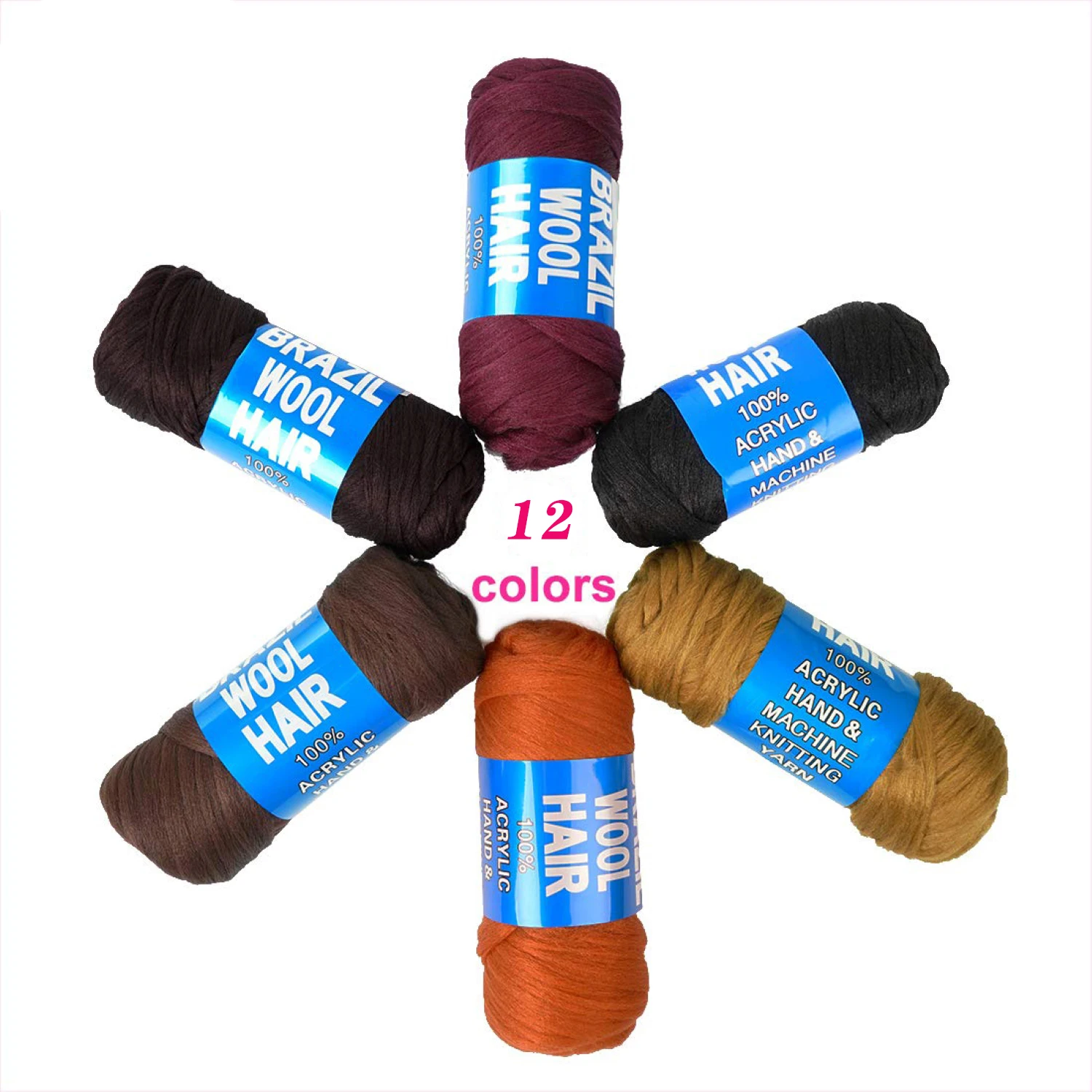 70g/ball Brazilian Wool Hair Yarn for Braiding Synthetic Artificial Senegalese Twisting Wig Hair Attachment Knitting Salon