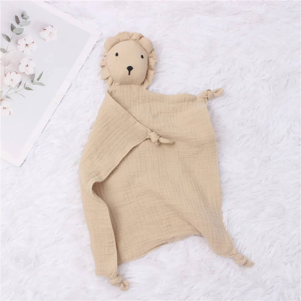 Baby Cotton Gauze Comforter Blanket Baby Soft  Sleeping Cute Lion Comforter Handkerchief Comforter Toys