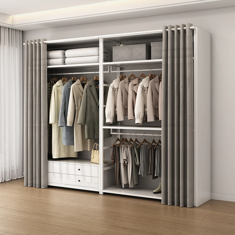 Open Mini Storage Closet Clothes Nordic Space Saving Wearable Wardrobe Living Room Cabinet Simple Ropero Lounge Suite Furniture