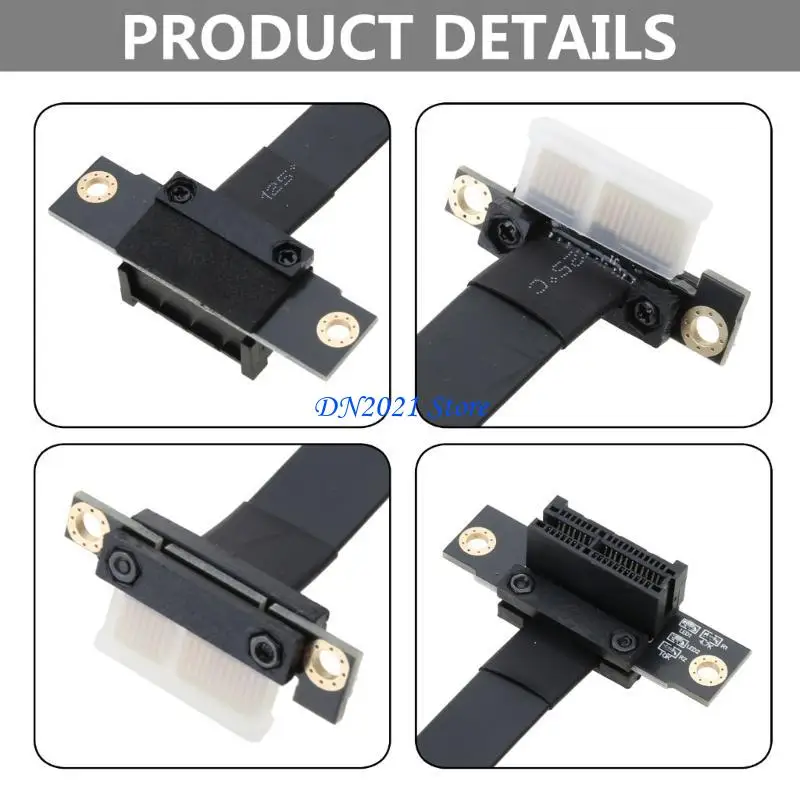 F3KE PCI-E 1X To 1X 90Degree Extension Cable for Graphics Card Sound Card Wireless Array Card Adapter Line 0.5cm
