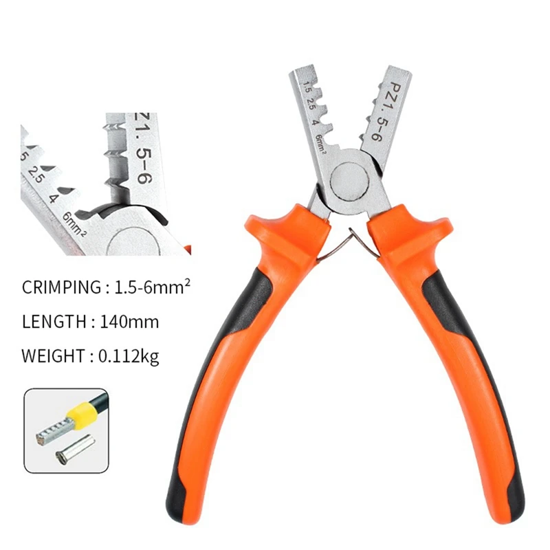 PZ1.5-6 Mini Portable Crimping Tool Set Fit For Crimping Insulated And Uninsulated Ferrule Terminal Tubes Corrosion-Resistant