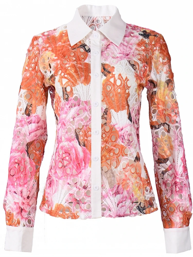 

2025 Новая элегантная сетчатая кружевная рубашка с длинными рукавами, прозрачная верхняя блузка, одежда Dashiki, африканские рубашки для женщин