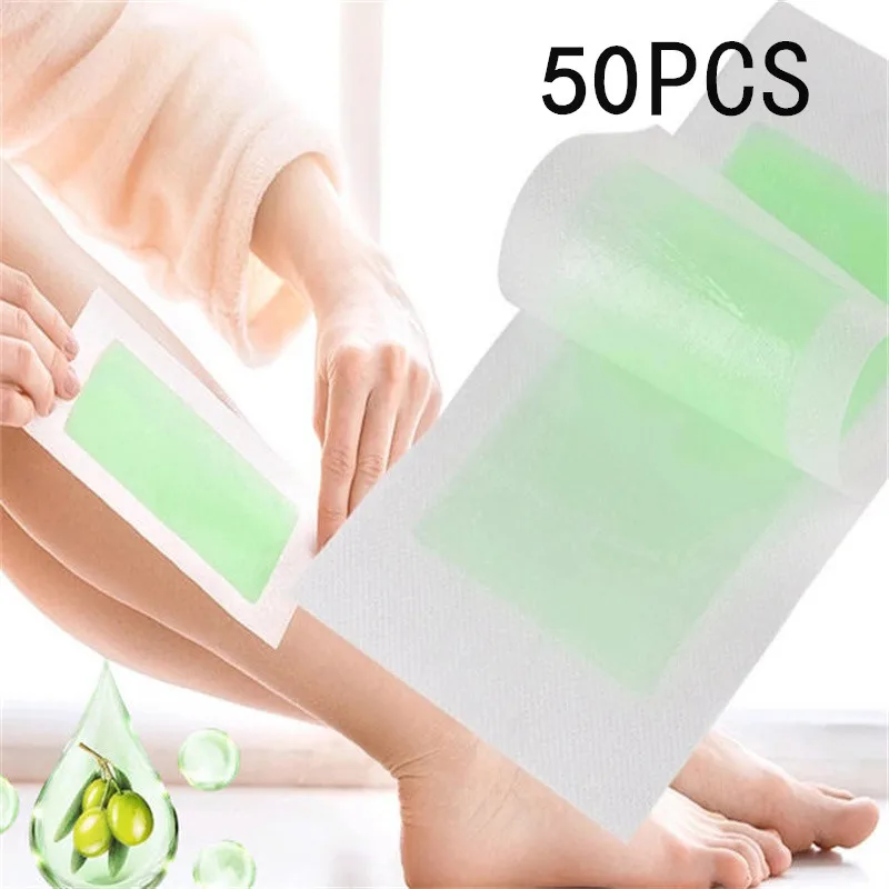 Professional Hair Removal Wax Strips 10/50 Sheets 18x9cm Double Sided Depilation Paper for Bikini Leg Body Face