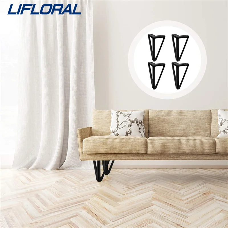 4Pcs 15cm Modern V Shape Metal Furniture Legs Cabinet Base Feet Replacement Hairpin Legs Furniture Simplicity Table Legs Stand image 2