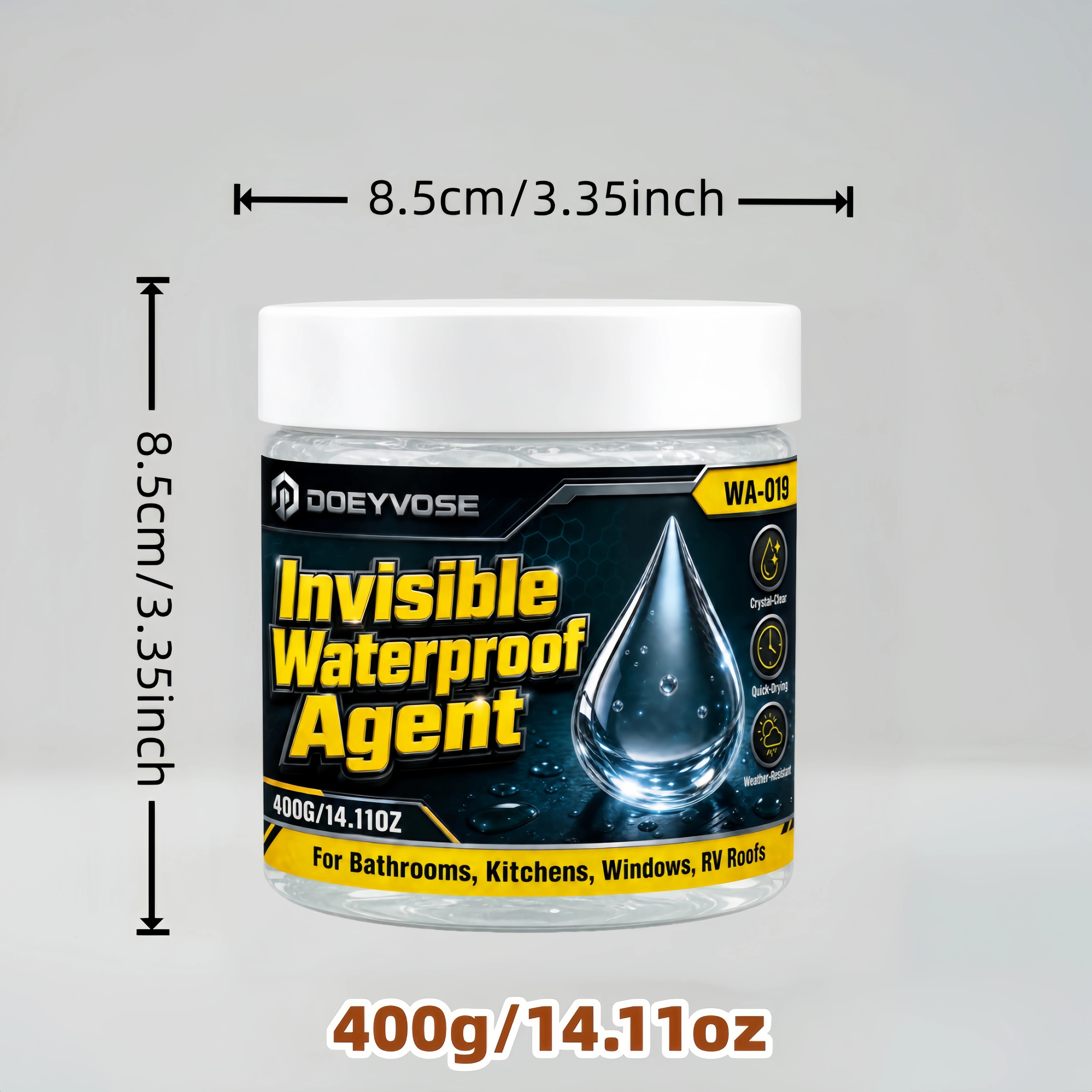 400g Invisible Leakage Repair Waterproof Glue, Elastic Sealant for Bathroom Balcony Waterproofing